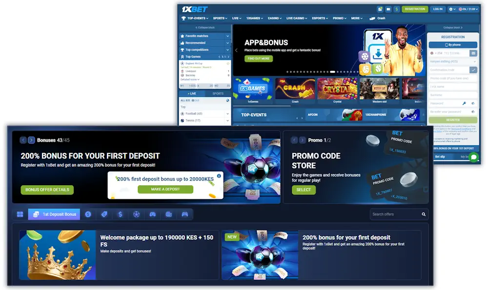 1xBet Casino and Welcome Bonuses Screenshot